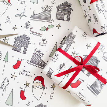 Festive Christmas Wrapping Paper By Little Duo | notonthehighstreet.com