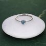 Sterling Silver Minimalist Genuine Aquamarine Ring, thumbnail 2 of 10