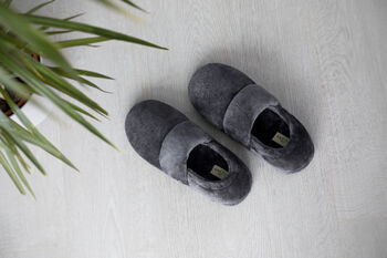 Snug Toes Men's Heated Slippers Grey, 2 of 7