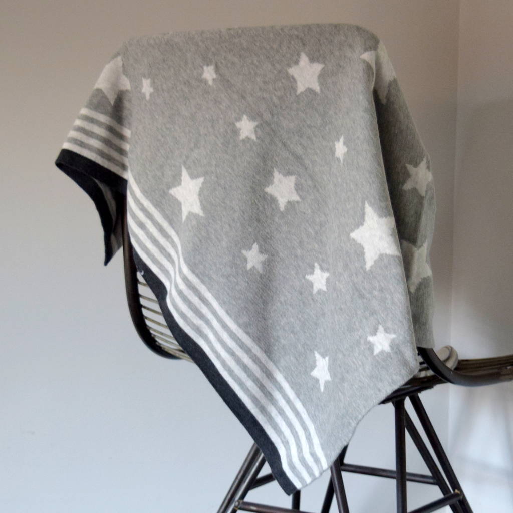 Personalised Star Cotton Baby Pram Blanket By The Alphabet Gift Shop ...