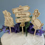 Personalised Rabbit And Duck Cake Topper Set Christening Birthday, thumbnail 4 of 5