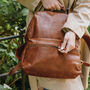 Large Leather Backpack, Tan, thumbnail 3 of 7