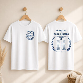 Personalised Rugby Coach Team Names T Shirt, 2 of 7