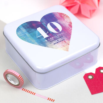 Personalised 40th Birthday Gift Tin Box, 2 of 3