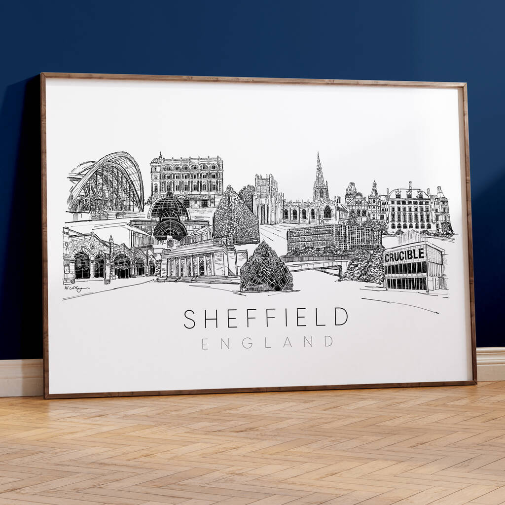 Sheffield Landmarks Skyline Art Print, 1 of 7