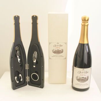 Personalised Champagne Bottle Bar Set, 2 of 9