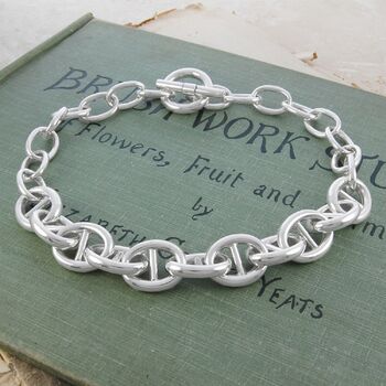 Sterling Silver Oval Link Chunky Statement Bracelet, 7 of 8