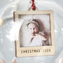 Baby's First Christmas Mini Wooden Photo Bauble, thumbnail 2 of 2