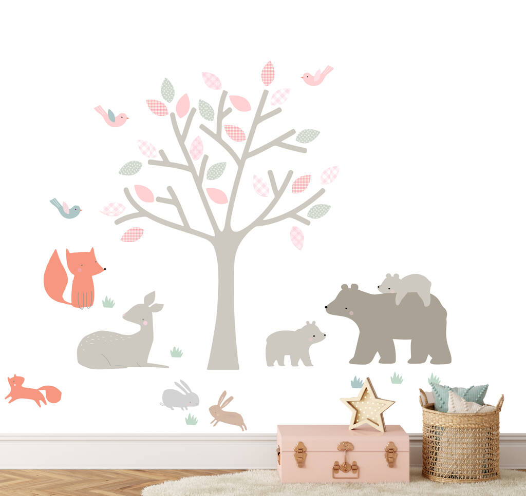 Bear Forest Fabric Wall Stickers, 1 of 4