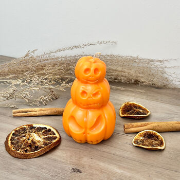 Orange Pumpkin Halloween Decoration Candle, 6 of 8