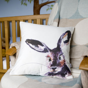 Inky Hare Cushion, 5 of 5