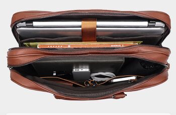 Leather Briefcase Laptop Bag Slim, 8 of 8