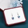 Sterling Silver Alexandrite Cz Heart Drop Dangle Earrings, thumbnail 5 of 12
