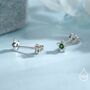 Tiny Emerald Green Cz Star Stud Earrings, thumbnail 4 of 12