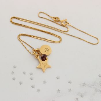 Zodiac Star Necklace Personalised With Letter Charm, 7 of 12