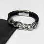 Personalised Men's Eternal Love Chain Leather Bracelet, thumbnail 3 of 3