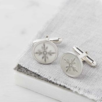 Personalised Sterling Silver North Star Cufflinks, 2 of 4
