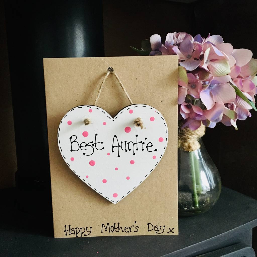 Mother's Day Wooden Auntie Keepsake Card By Craft Heaven Designs ...