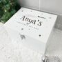 Personalised White Engraved Wooden Santa Sleigh Christmas Eve Box Three Sizes 22cm | 27cm | 30cm, thumbnail 1 of 5