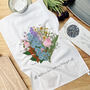 Hand Illustrated Birth Flower Family Bunch Tea Towel, thumbnail 5 of 9
