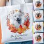 Personalised Dog Autumn Wreath Tote Bags, thumbnail 1 of 12