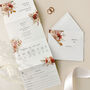 Rust Floral Concertina Wedding Invitations, thumbnail 1 of 4