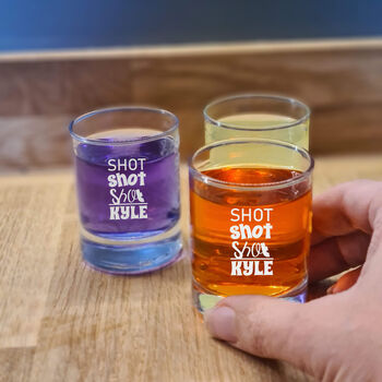 Personalised Engraved Shot Glasses, Set Of Three, 2 of 9