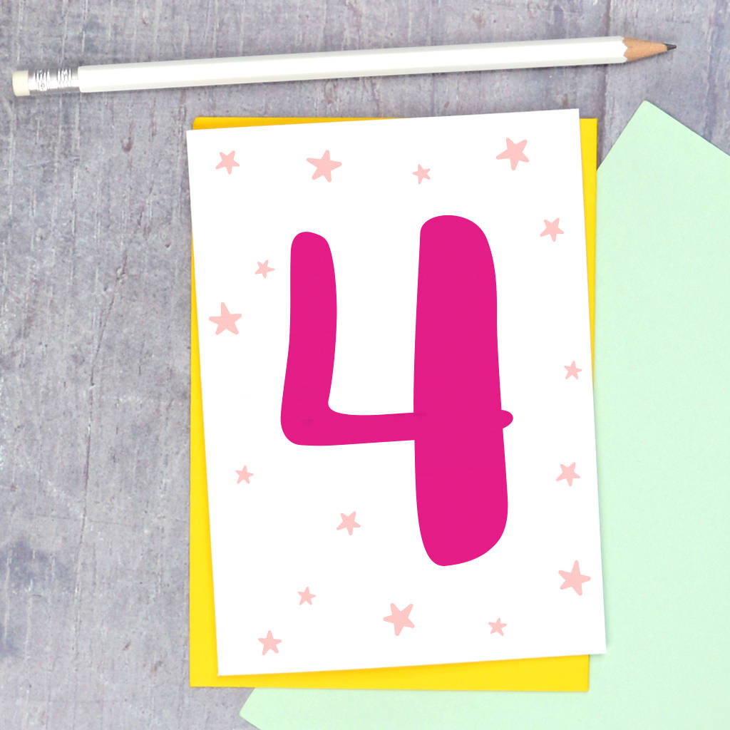 4th Birthday Card By Pink and Turquoise | notonthehighstreet.com