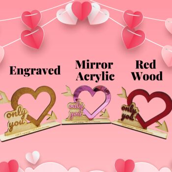 Valentines Heart Wooden Photo Frame, 6 of 9