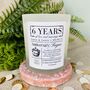 Personalised 6th Sugar Anniversary Meaning Candle, thumbnail 3 of 11