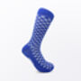 Mpatapo African Design Cotton Socks, White/Blue, thumbnail 3 of 3