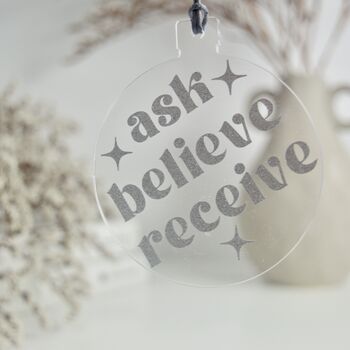 Ask Receive Believe Hanging Christmas Decoration, 2 of 9