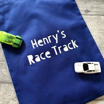 Personalised Car Race Track Travel Play Mat Bag, 4 of 6