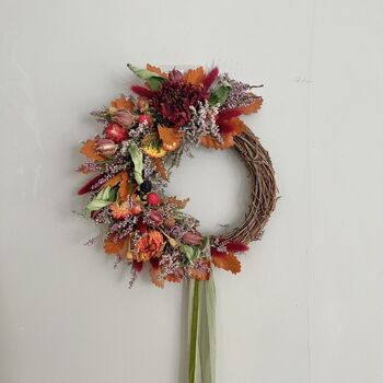 Dahlia, Heather And Blackberry Mini Autumn Wreath, 5 of 10