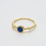 Hexagon Lapis 18k Gold Plated Ring, thumbnail 1 of 4