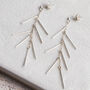 Sterling Silver Dancing Bar Studs, thumbnail 3 of 4