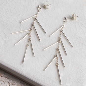 Sterling Silver Dancing Bar Studs, 3 of 4