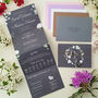 Lilac, Grey White Floral Wedding Invitations, thumbnail 2 of 6