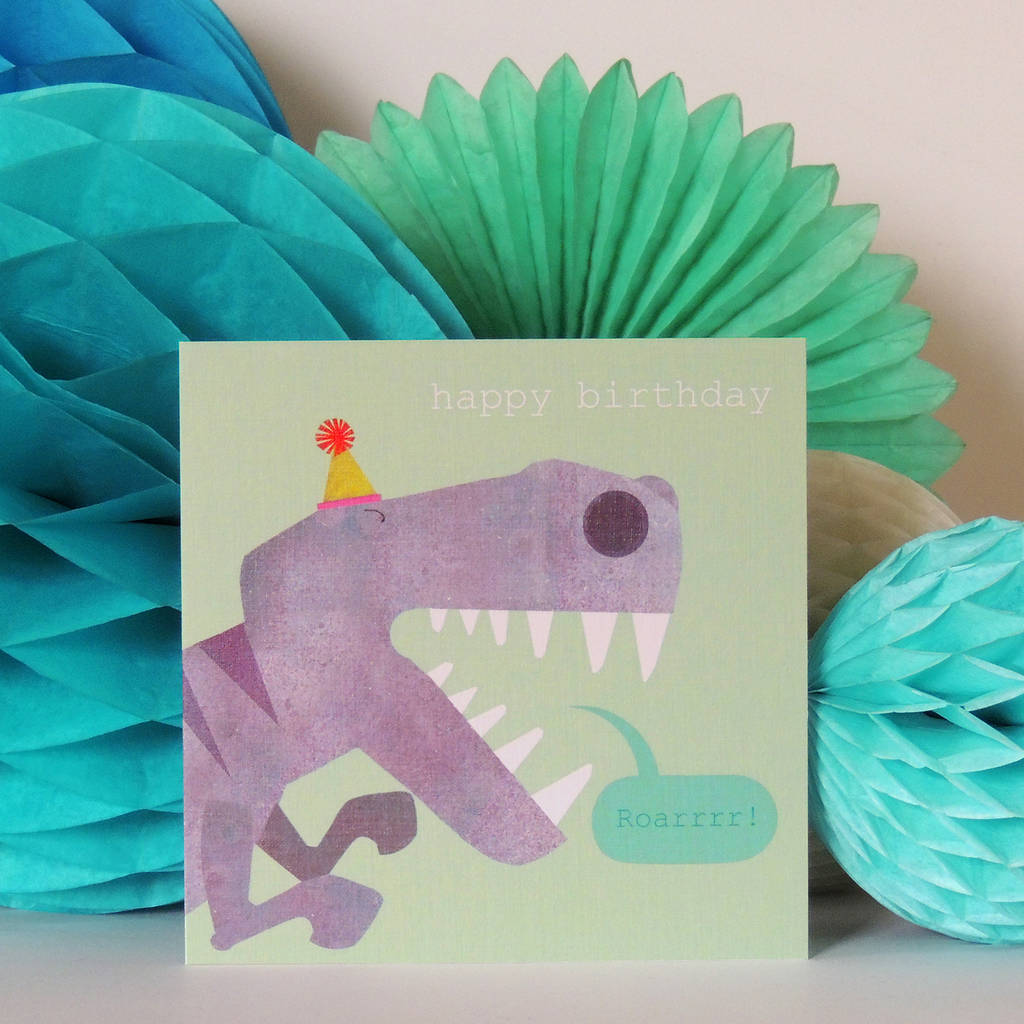 Tyrannosaurus Rex Dinosaur Birthday Card By Kali Stileman Publishing 