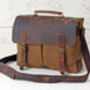Vintage Style Canvas And Leather Satchel, thumbnail 3 of 12