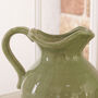 Green And White Dipped Ceramic Jug Vase, thumbnail 5 of 10