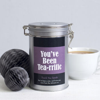 Personalised 70th Birthday Tea Gift In Tin, 2 of 4