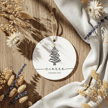 Personalised Minimalist Christmas Tree Bauble, 4 of 9