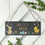 Personalised Easter Bunny And Chick Slate Hanging Sign, thumbnail 3 of 5