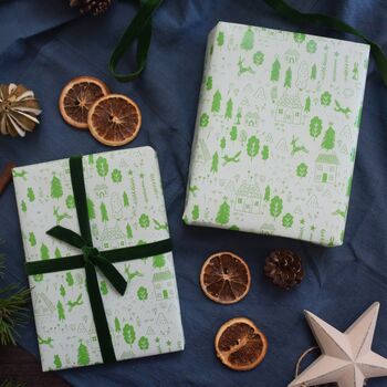 Woodland Winter Christmas Wrapping Paper Set, 7 of 8