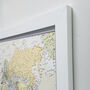 Framed Push Pin Classic World Map – Travel Tracker Canvas Pinboard, thumbnail 8 of 12