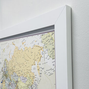 Framed Push Pin Classic World Map – Travel Tracker Canvas Pinboard, 8 of 12