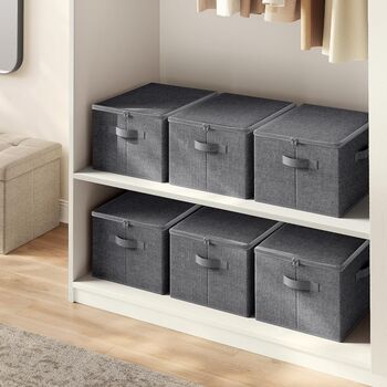 Set Of Foldable Storage Bins Boxes With Lids, 3 of 7