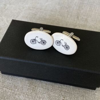 Bicycle Cufflinks ~ Ceramic, 3 of 5