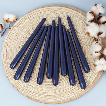 G Decor Pack Of 10 Or 20 Tall Royal Blue Dinner Candles, 4 of 5